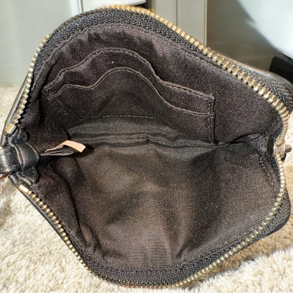 Coach Black and Blue Denim Signature Coated Canvas Corner Zip Wristlet NEW - Picture 10 of 12